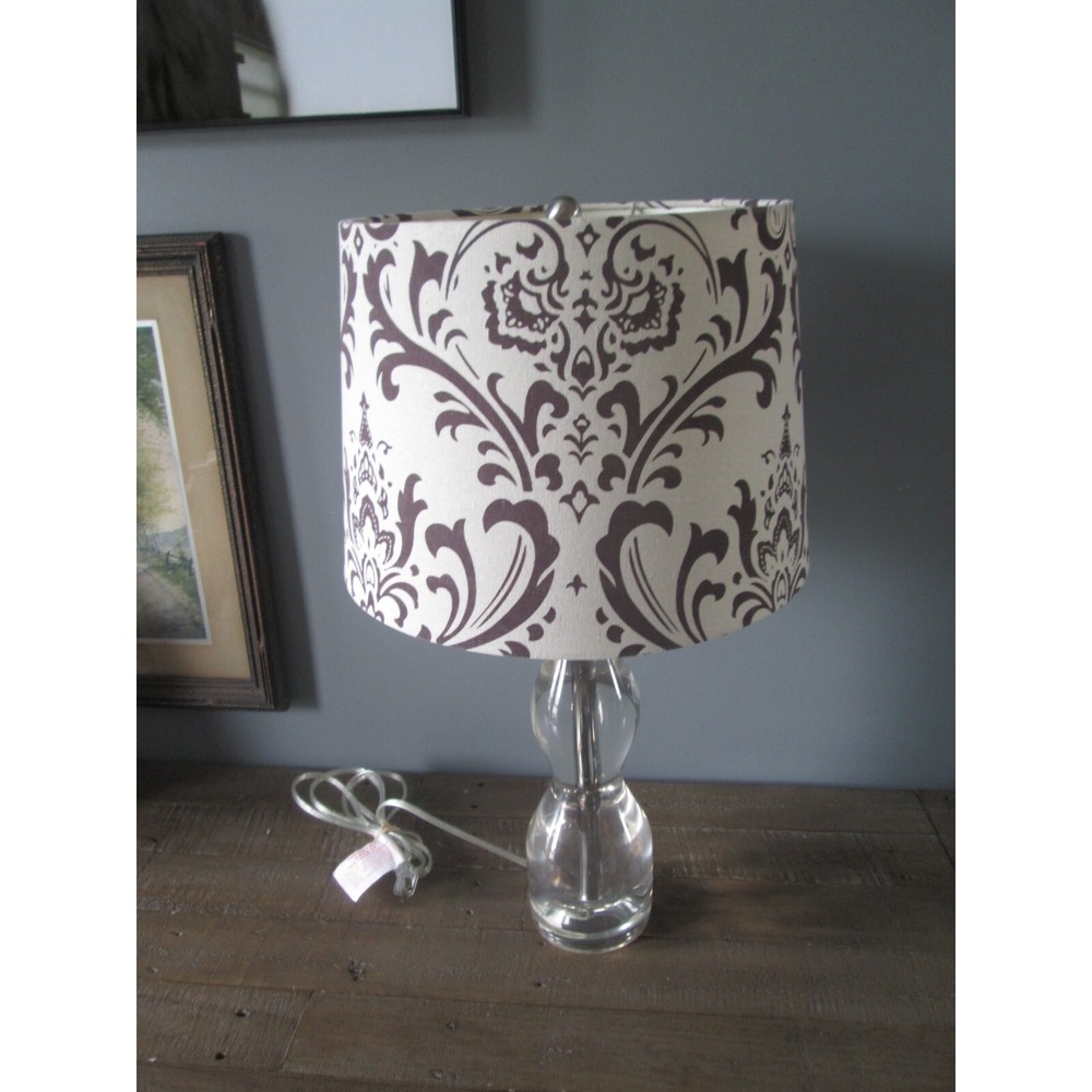 2004 Clear Solid Acrylic Lucite Bombay‎ Kids Lamp Art Deco Cottage Boho Chic